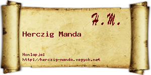 Herczig Manda névjegykártya